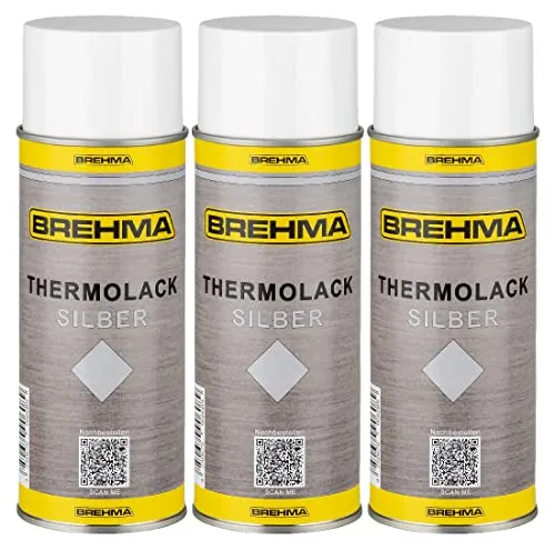 3xBREHMA Thermolack silber 400ml bis 600°C hitzebeständig Schutz Lack abriebfest