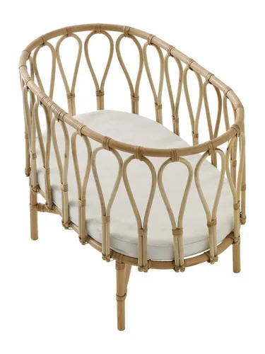 vertbaudet Puppen Accessoires-Set Puppenbett aus Rattan MINI BOHO