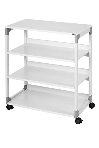 DURABLE System Multi Trolley 88 - 4 Ebenen Bürowagen grau, optimale Beweglichkeit und individuelle Organisation für Ihr Büro oder Home Office