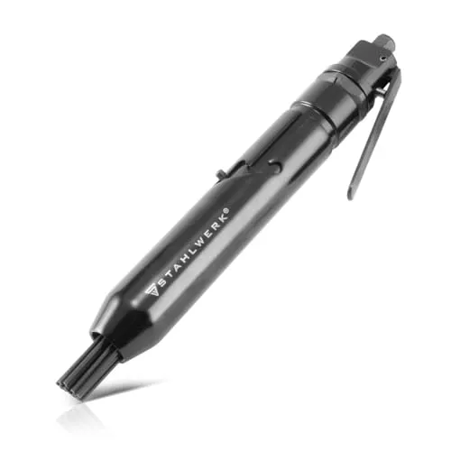 STAHLWERK professioneller Druckluft-Nadelentroster mit gerader Aufnahme 19 Nadeln 6.000 Schläge pro Minute Trommelhub 14 mm für Handwerk und Industrie - 7 Jahre Garantie