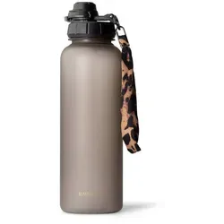 MAMEIDO Trinkflasche 1500 ml mit 2-in-1 Deckel in braun von MAMEIDO