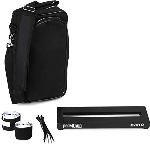 Pedaltrain Nano SC · Kompaktes Pedalboard - Nano-Pedalboard mit weicher Tasche und Schultergurt, ideal für Musiker, die mobil bleiben möchten. Perfekt für Gitarren-Effektgeräte.