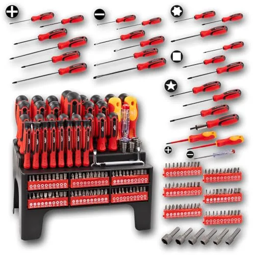 KesTek Schraubendreher-Set 101-teilig - Vielseitiges Schraubendreher-Set mit 101 Teilen, ideal für Heimwerker und Profis, langlebig aus Stahl gefertigt.