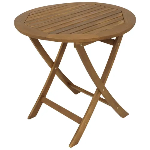 DEGAMO Klapptisch 75 cm rund aus Akazienholz