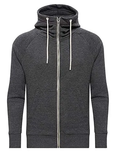 WOTEGA Zip Hoody Flash - Graue Herren Kapuzenjacken Mit Reißverschluss - Männer Kapuzensweatjacke, Grau (Tornado 183907), M