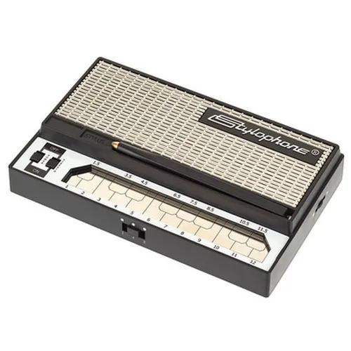 Stylophone S-1 Analog B-Stock - Orgeln, Mini-Synthesizer im Vintage-Design mit eingebautem Lautsprecher, bietet 3 Klangfarben und Vibrato für kreative Klangerlebnisse.