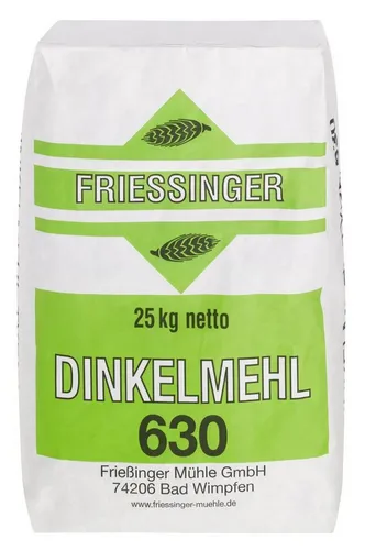 BIELMEIER Dinkelmehl T630 25kg - Hochwertiges Backmehl - BIELMEIER Dinkelmehl T630 in der praktischen 25 kg Packung. Ideal für die Zubereitung von Hefegebäck, Kuchen und Teigwaren. Genießen Sie den feinen Geschmack und die vielseitige Verwendung!