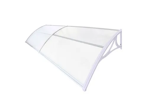 TRUTZHOLM Haustürvordach 100 x 300 cm - Weißes Pultvordach aus Kunststoff und Aluminium - Außenanbau, schützt effektiv vor Regen, Hagel und UV-Strahlen mit stoßfesten, wasserfesten Polycarbonat-Platten und einfacher Montage.