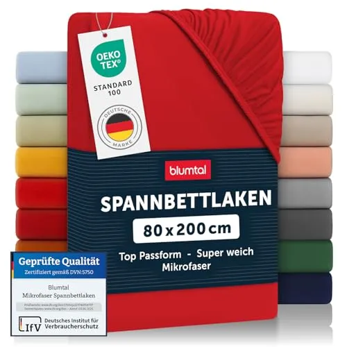 Blumtal® Spannbettlaken 80x200x30cm aus Microfaser von Blumtal