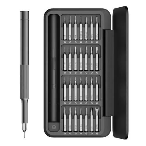 HOTO Feinmechaniker Schraubendreher Set, 28 in 1 Mini Magnetischer Schraubenzieher Set, Präzisionsschraubendreher Reparatur Set für Handy PC Brillen Uhren Uhrmacher Heimwerker, 2 N·m, C4 × 28 mm