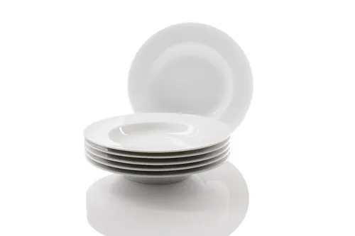 Retsch Arzberg HEIKE WEISS 6-er Set Suppenteller 23cm, 6 Personen Porzellan rund