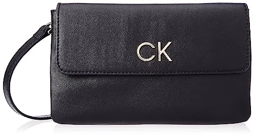 Calvin Klein Damen RE-Lock DBL XBODY W/Flap K60K609620 Crossovers - Damen-Henkeltaschen mit entspannter Passform und strapazierfähigem Synthetikmaterial für stilvolle Alltagstransport.