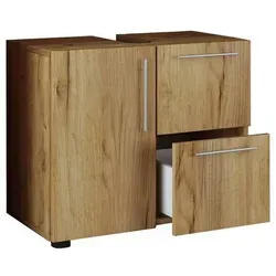 Mid.you Waschbeckenunterschrank VCM Flandu - Badezimmermöbel in Honigeiche, stehend mit 1 Fach und 2 Schubladen für optimalen Stauraum und stilvolle Organisation.