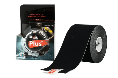 NASARA Kinesiologie-Tape Plus Tape 5cm x 5m in 4 Farben, ideal für Sportler