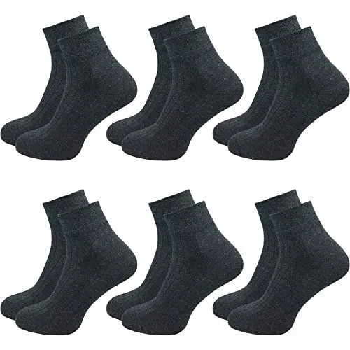 GAWILO Damen Wellnesssocken (6 Paar) | Ohne Gummibund & ohne Naht | Venensocken mit Komfortbund & verstärkten Belastungszonen (39-42, grau)