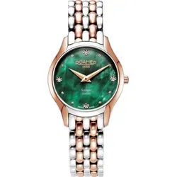 Damenarmbanduhr ROAMER 547857 49 75 50 klassisch in Grün mit Diamanten - Grün