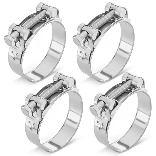 Poppstar 4 Stück Gelenkbolzenschellen Edelstahl Schlauchschellen Spannbereich 74-79mm, Bandbreite 24mm, W4