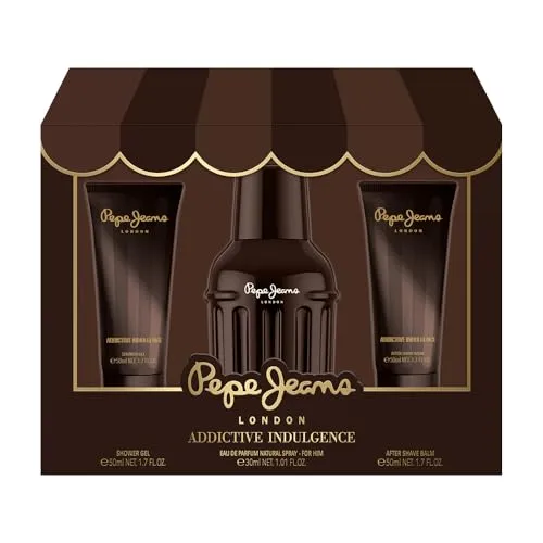 Pepe Jeans Addictive Indulgence Parfüm Herren Geschenkset mit Herren Parfüm 30ml, Duschgel 50ml und Aftershave 50ml