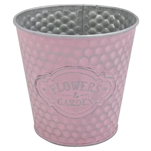 Blumentopf Metall vintage rosa 12.5x12 cm Pflanztopf Pflanzentopf Topf Garten