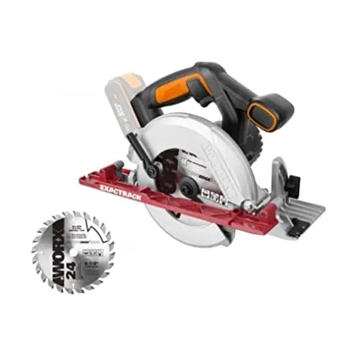 WORX WX530.9 Akku-Handkreissäge 20V – Profi Kreissäge mit Absaug-Adapter - Sägen: Die leistungsstarke Akku-Handkreissäge von Worx ermöglicht präzise Gehrungsschnitte bis 50° und bietet dank Absaugadapter sauberes Arbeiten ohne Sägespäne. Ideal für Handwerker!