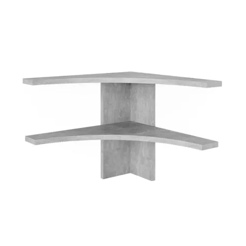 Vicco Eckregal Roman, Beton, 43.5 x 37 cm - Eckregal für stilvolle Raumorganisation, mit zwei offenen Ablagen für Bücher und Dekoration, ideal für jede Ecke im Wohnzimmer, Schlafzimmer oder Büro.
