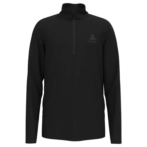Odlo Kinder Berra Half Zip Longsleeve - Größe 116, schwarz - Longsleeves: Vielseitiges Fleeceshirt mit Zip-Kragen aus Stretchmaterial, ideal als Midlayer für Skifahren und Outdoor-Aktivitäten.