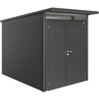 Biohort Gerätehaus AvantGarde® Gr. A3 - Dunkelgrau - Gartenhäuser mit ausgezeichnetem Design und robustem Stahlblech, ideal für Ordnung im Outdoorbereich. Inklusive Acrylglasoberlicht und umfangreicher Grundausstattung für maximalen Stauraum.