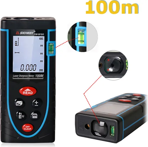 Q83D 100m LCD Laser Messer Distanzmesser Lasermessgerät Entfernungsmesser +2*AAA