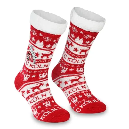 1. FC Köln Hüttensocken Rut un wiess (DE/NL/SE/PL, Numerisch, 43, 46, Regular, Regular, Rot/Weiss)