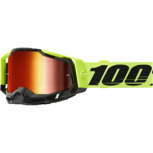 Percent Racecraft 2 Neon Yellow Crossbrille - Hochwertige Crossbrille mit 17,5% größerem Sichtfeld für optimale Sicht und Komfort. Ideal für anspruchsvolle Rennfahrer, ausgestattet mit Anti-Beschlag-Linse und abnehmbarem Nasenschutz.