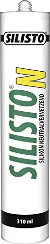SILISTO Sanitär Silikon, Silikondichtstoff, Fugendichtstoff Neutralvernetzend, Bau-Silikon, Silicondichtstoff, Qualitätsdichtstoff Weiß 310 ml