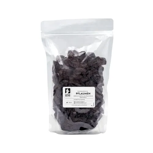 Bremer Gewürzhandel Pflaumen getrocknet, ganz, ohne Stein, Backpflaumen ohne Zuckerzusatz & ungeschwefelt, 1kg