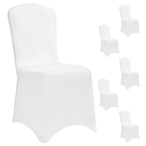 DeubaXXL DE Stuhlhusse 6er-Set Weiß OEKO-TEX® 109964 in weiß von Deuba