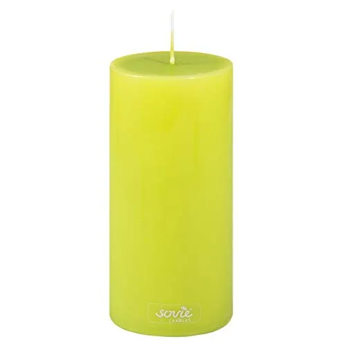 Sovie CANDLES Stumpenkerze KIWI, Ø 70mm x 150mm, ca. 82 Stunden Brenndauer, elegante Blockkerze, Flachkopfkerze und Dekokerze für stilvolle Wohn-, Tisch- und Festdekoration