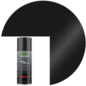 COLORS Sprühfarbe Sprühlack RAL 9005, 400 ml, tiefschwarz, glänzend, Acryllack