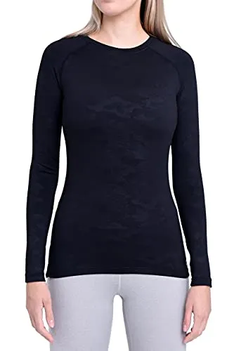 TCA Thermounterwäsche Damen Extra Warm - Kompressions Funktionsshirt Langarm - Thermooberteile für Damen, superweiches und dehnbares Funktionsshirt mit D.R.Y.-Technologie für optimalen Feuchtigkeitstransport und Wärme, ideal für Sport und Outdoor-Aktivitäten.