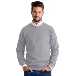 BlauerHafen Rundhalspullover Herren Sweater Pullover Langarm Baumwolle Rundhalspullover Jumper grau XXL