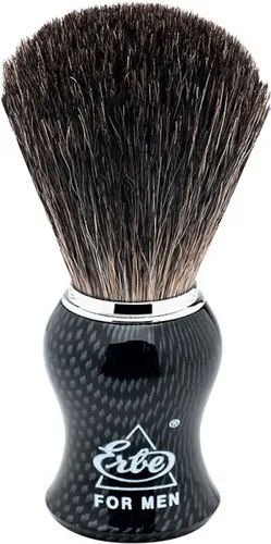 Erbe Shaving Shop Rasierpinsel schwarz/grau gemustert - Hochwertiger Rasierpinsel aus reinen Dachshaar-Borsten, ideal für die Nassrasur. Der elegante schwarz/grau gemusterte Griff sorgt für ein maskulines Design und ein angenehmes Hautgefühl beim Auftragen des Rasierschaums.