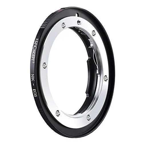 K&F CONCEPT M11135 NIK-EOS Hochpräziser Adapterring Objektivadapter Objektiv Adapter Canon EOS, Adapter Ring für Nikon AI Objektiv auf Canon EOS Kamera