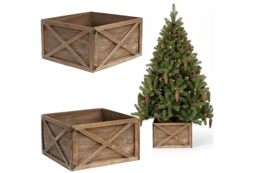 COIL Weihnachtsbaumrock, Weihnachtsbaumdecke Weihnachtsbaumabdeckung, Weihnachtsbaumständer, Baumrock Weihnachten, oval, rechteckig, Durchmesser ab 56 cm (Braun, Durchmesser 56)