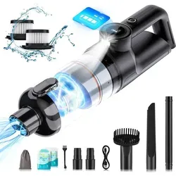 Kabelloser Handstaubsauger 14000Pa,Staubsauger 6000mAh, LED, 30 Min Laufzeit - Schwarz/Grau