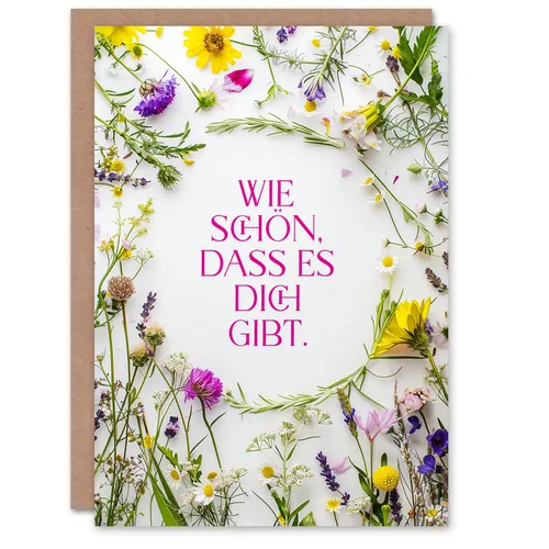 Lustige Geburtstagskarte Wie Schön Dass Es Dich Gibt Wildblumen Bordüre