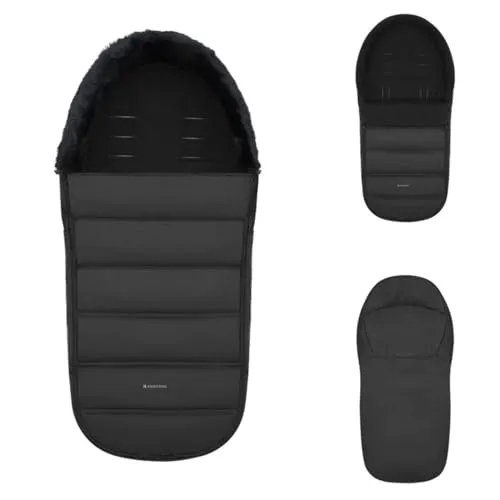 Kikka boo Fußsack Urban für Kinderwagen Reißverschluss Steppdesign Gurtöffnungen schwarz