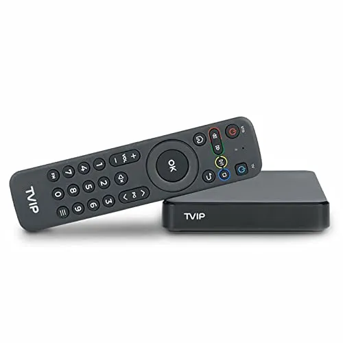 TVIP S-Box v.705 - 4K UHD Android 11 IP-Receiver - Media Player mit Dual-WiFi und HDR für ein beeindruckendes Fernseherlebnis in 4K. Genießen Sie flüssige Inhalte und lebendige Farben dank des leistungsstarken Amlogic S905W2 Prozessors.
