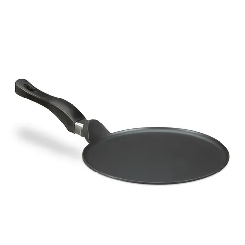 Crêpespfanne Aluguss 25 cm - Leichte Guss-Pfanne für perfekte Crêpes - Crêpes-Maker aus leichtem Aluminium, pflegeleicht und ideal für köstliche Crêpes. Kompatibel mit elektrischen Herdtypen.