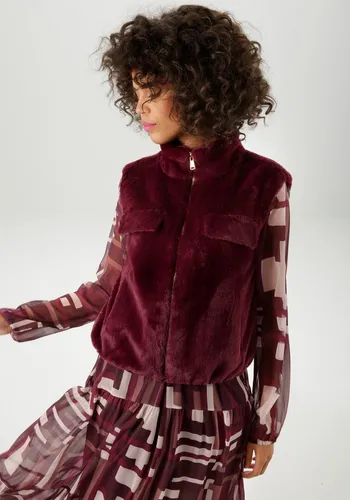 Aniston CASUAL Plüschweste in trendiger Farbpalette in lila von Aniston