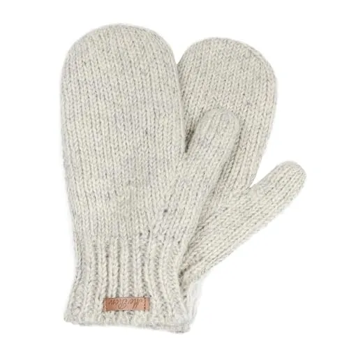 McRon Damen Gefütterte Fäustlinge Valerie naturhellgrau