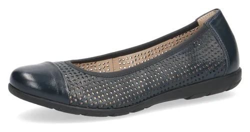 CAPRICE Ballerina 9-22151-42 814 G-Weite - Hausschuhe für Damen aus hochwertigem Leder, G-Weite für extra Komfort und perfekte Passform. Mit CAP Airmotion-Technologie für optimale Luftzirkulation und klassischer runder Schuhspitze.