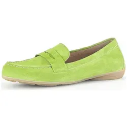 Gabor Leder-Mokassins in Limette, Größe 38, Damen - Sandalen aus hochwertigem Veloursleder mit rutschhemmender Laufsohle - ideal für stilbewusste Damen, die Komfort und Eleganz schätzen.