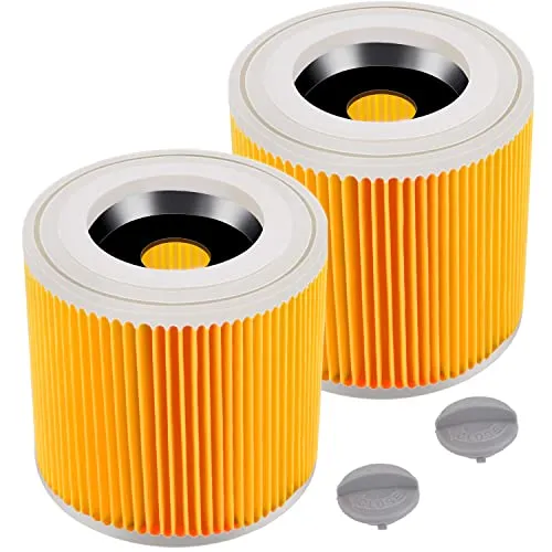 Rebirthcare WD3 Filter für Kärcher WD3 Premium WD2 WD3 WD3P WD1 MV2 MV3 A2604 A2004 A2204 A2054 SE4001 SE4002 Patronenfilter Ersatzfilter Staubsauger für karcher 6.414-552.0/64145520, 2 Stück